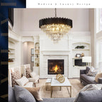 Round Luxe Black Chandelier — 30" - View 5