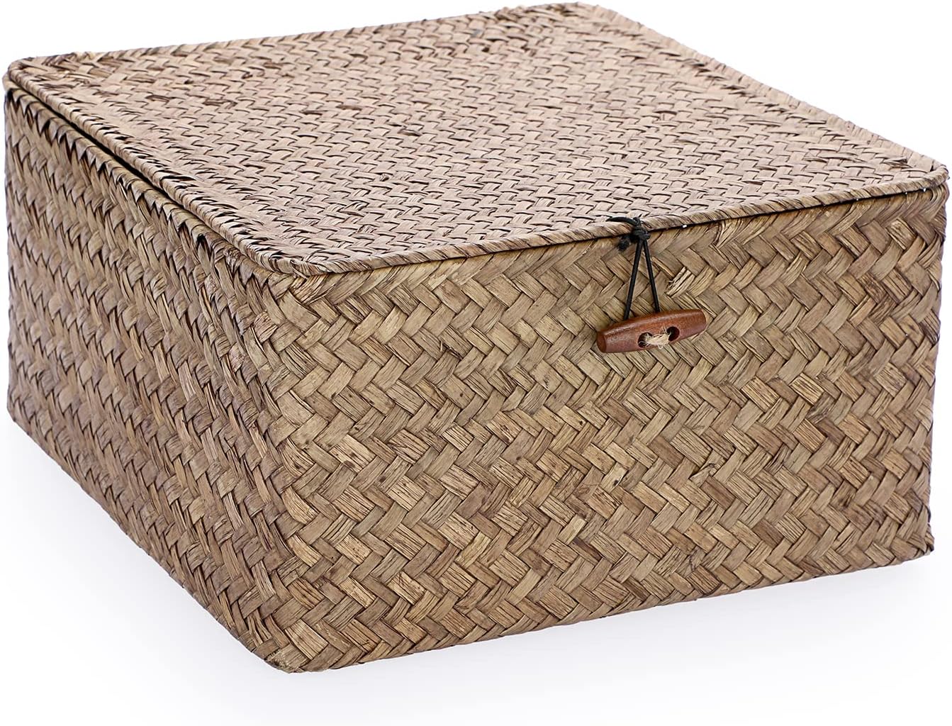 Handwoven Boho Brown Storage Basket — Large