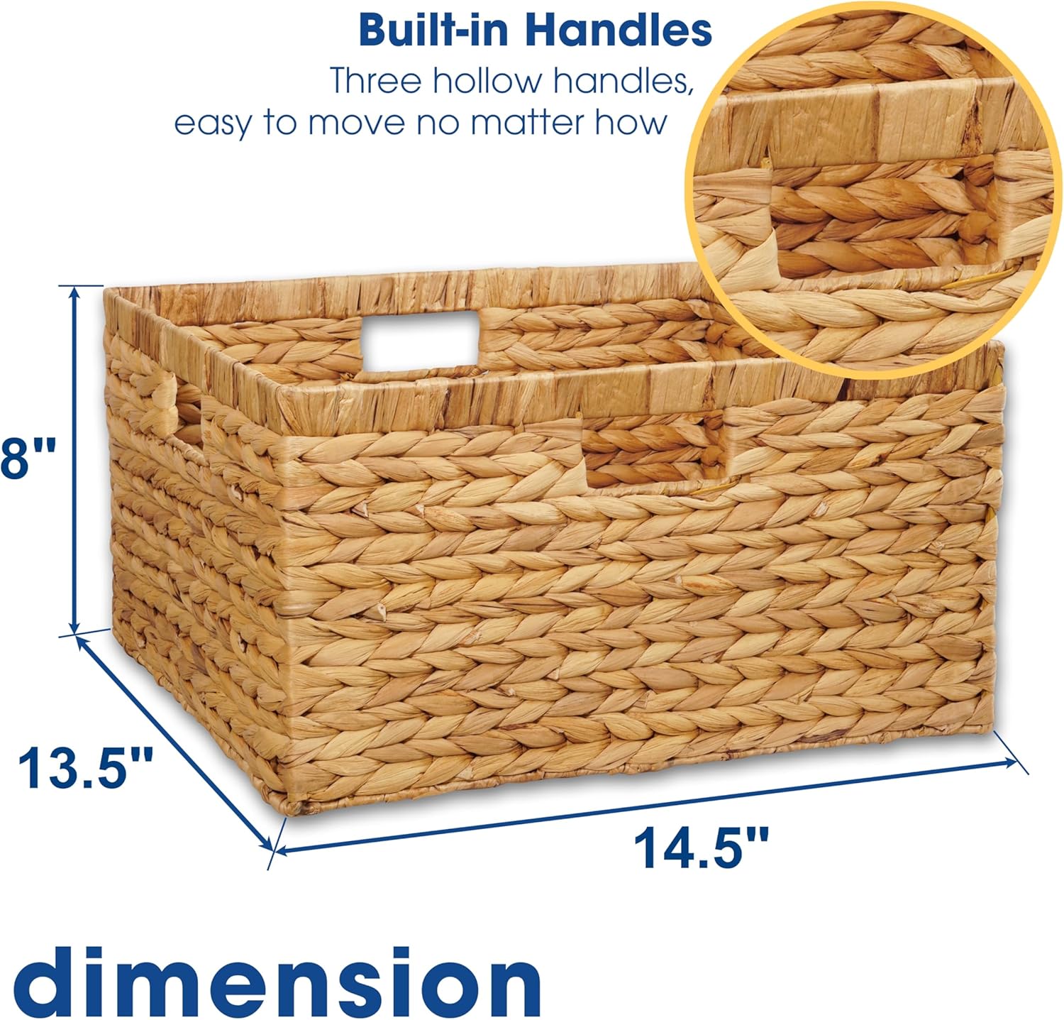 Rectangular Rattan Storage Basket — 5x13 - View 2