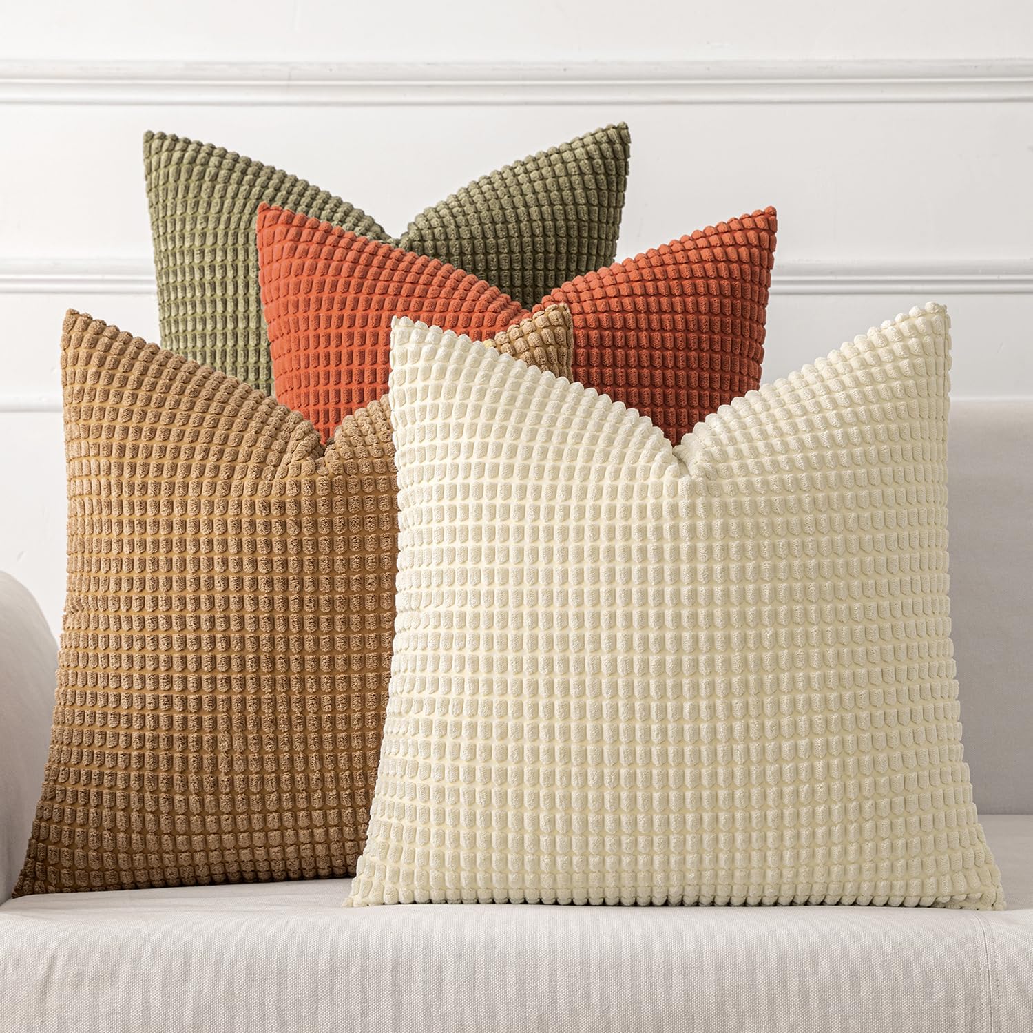 Boho Beige Pillow Cover — 18" — 18" x 18" (Pack of 4)