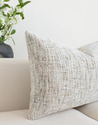 Chenille Boho Beige Throw Pillow Cover — 20" - View 3