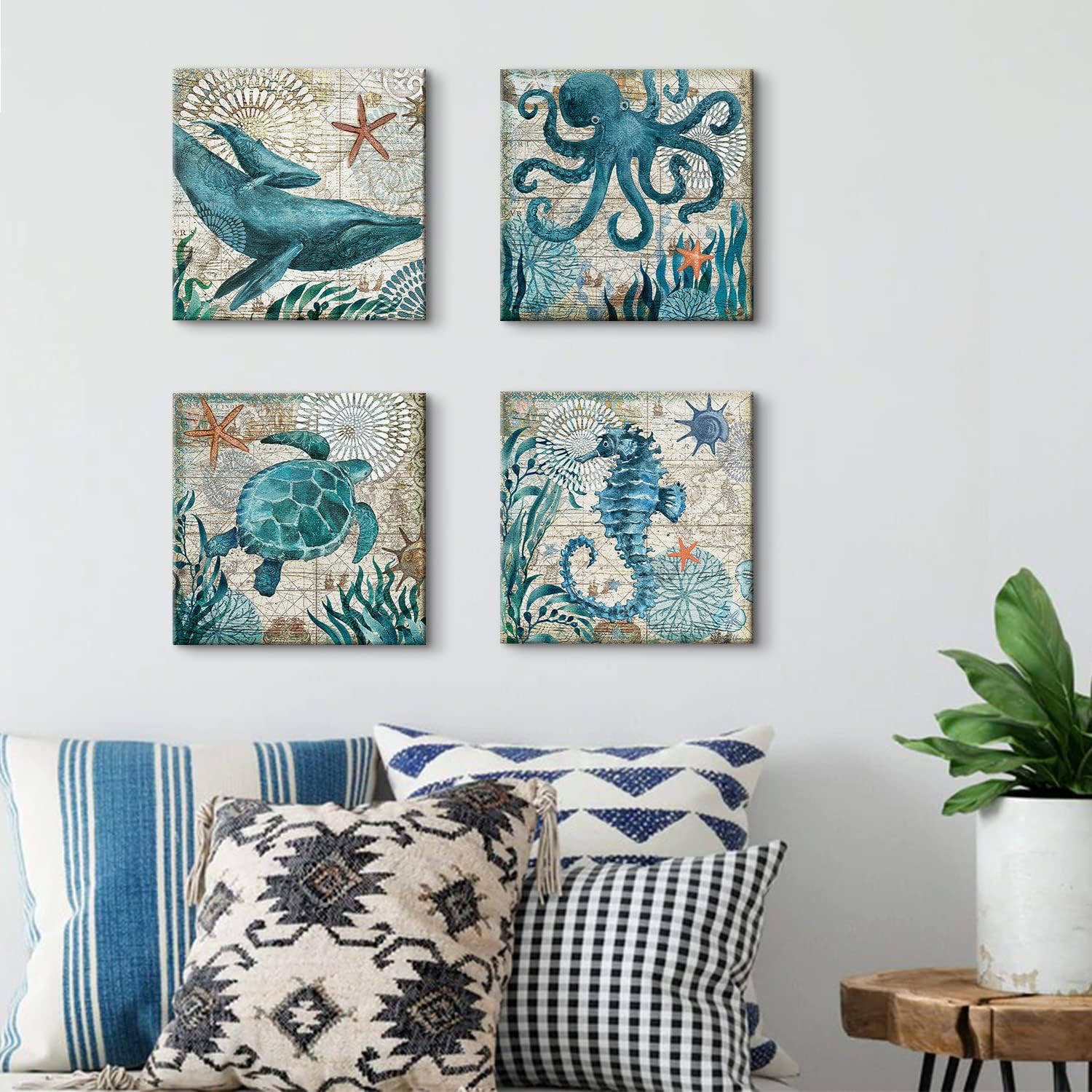 Vintage Modern Blue Wall Art — 12x12 - View 5