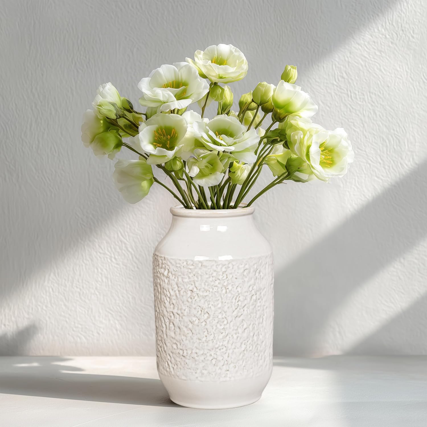 Farmhouse Beige Decorative Vase — 9" — 9 Inch