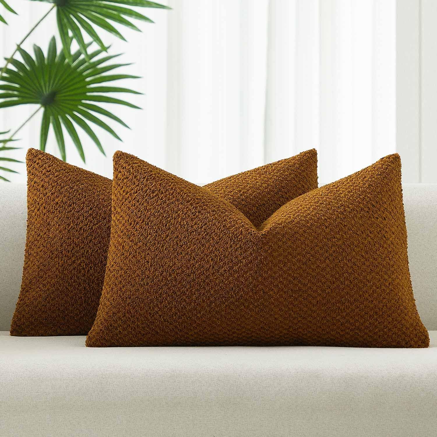 Boho Beige Throw Pillow Cover — 18" — Mustard Yellow