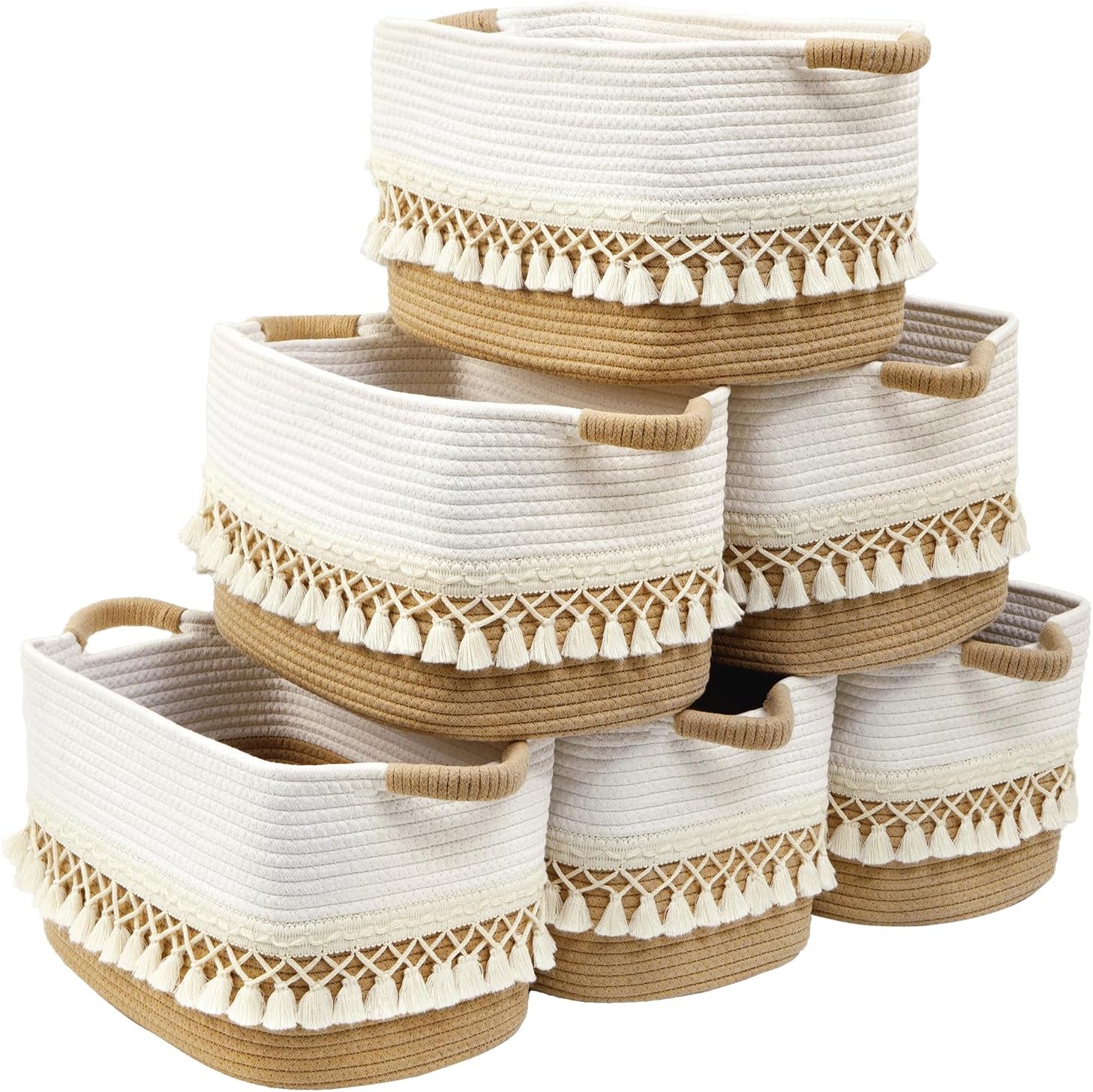 Boho Black Vase — White & Jute