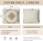 Linen Boho Beige Throw Pillow Cover — 18" - View 4