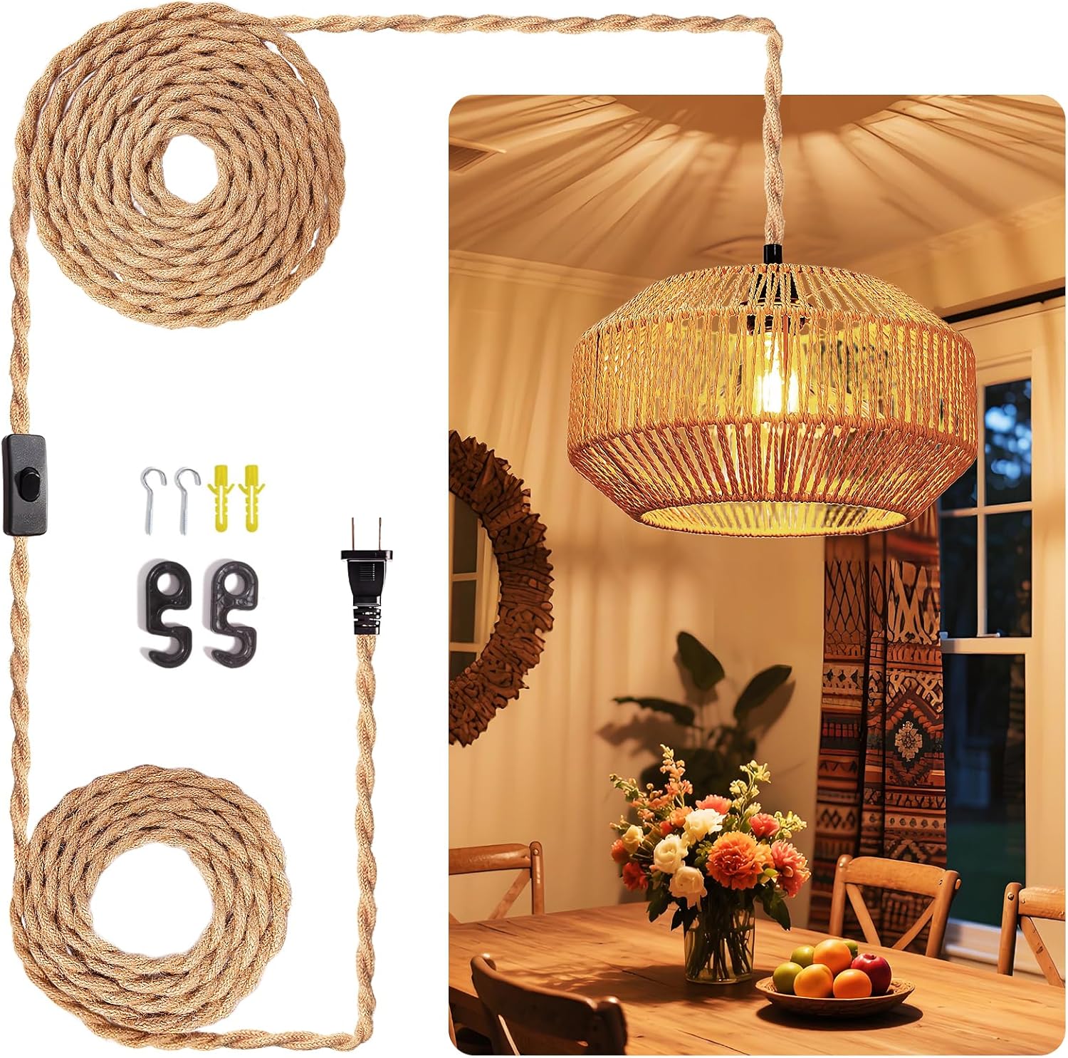 Adjustable Farmhouse Metal Pendant Light — 18" — 11.8 Inch - Pumpkin Shade