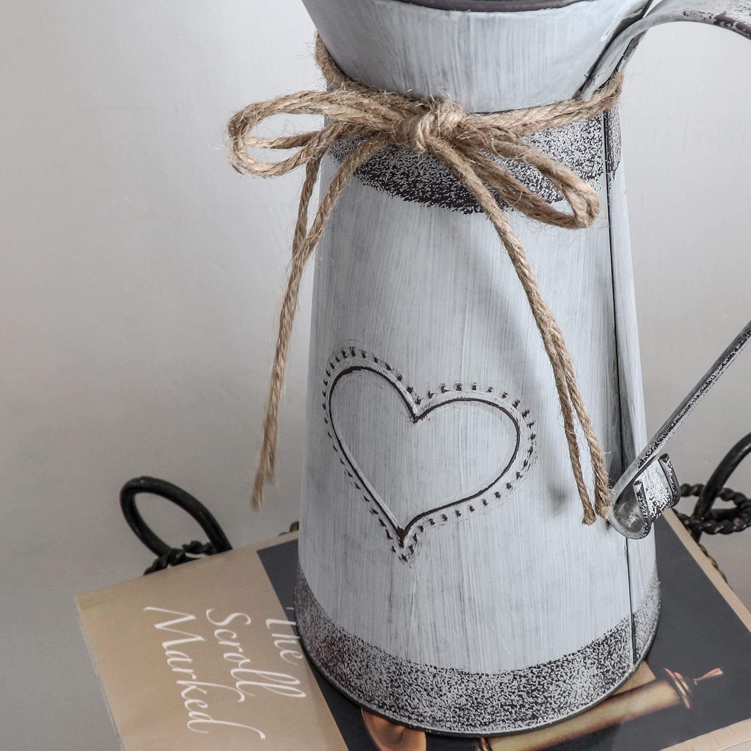 Vintage Farmhouse Metal Vase — 11" - View 4