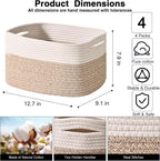 Rectangular Boho Black Storage Basket — 12.7" - View 2