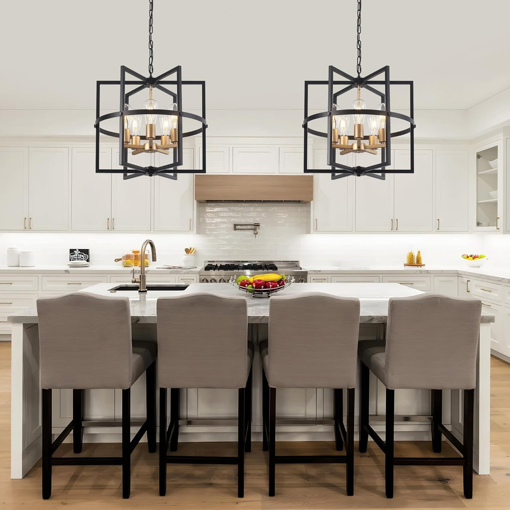 Farmhouse Black Chandelier — 5-Light - View 7