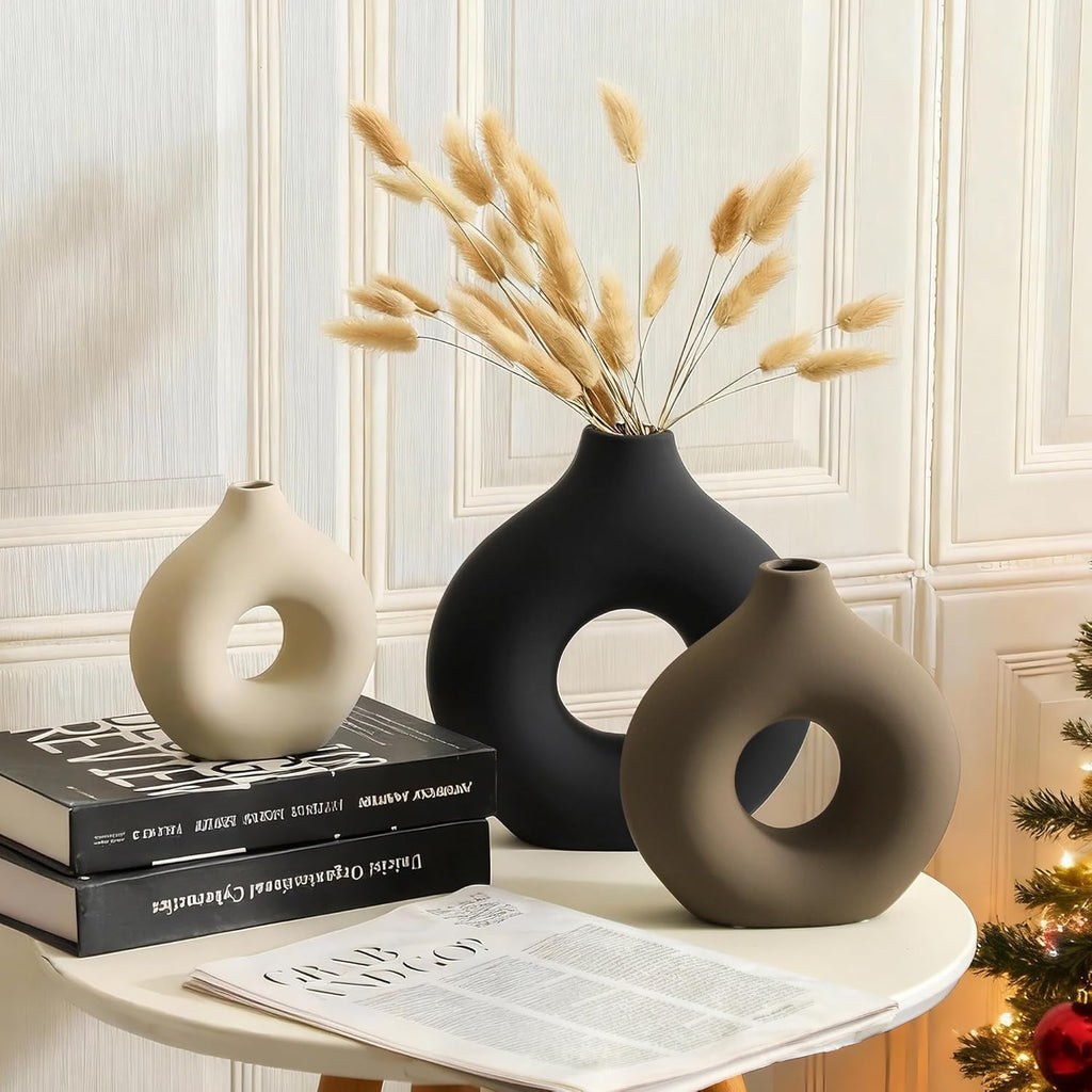 Farmhouse Brown Flower Vase — Set of 3 - View 3