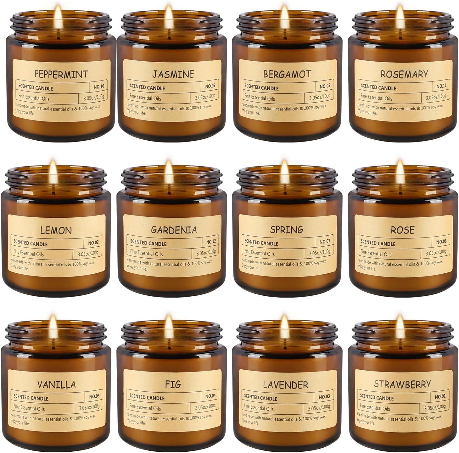 Black Scented Candle — 12Ps-Yellow