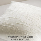 Chenille Boho Beige Throw Pillow Cover — 18" - View 2