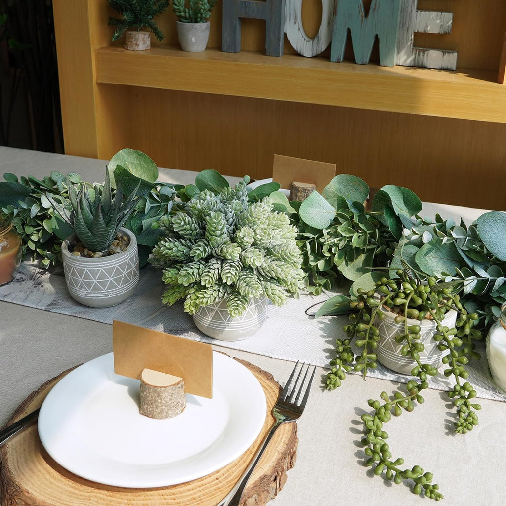 Boho Stone Faux Succulent — Set of 3 - View 9
