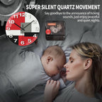 Battery Operated Modern Red Wall Clock — 12" - View 5