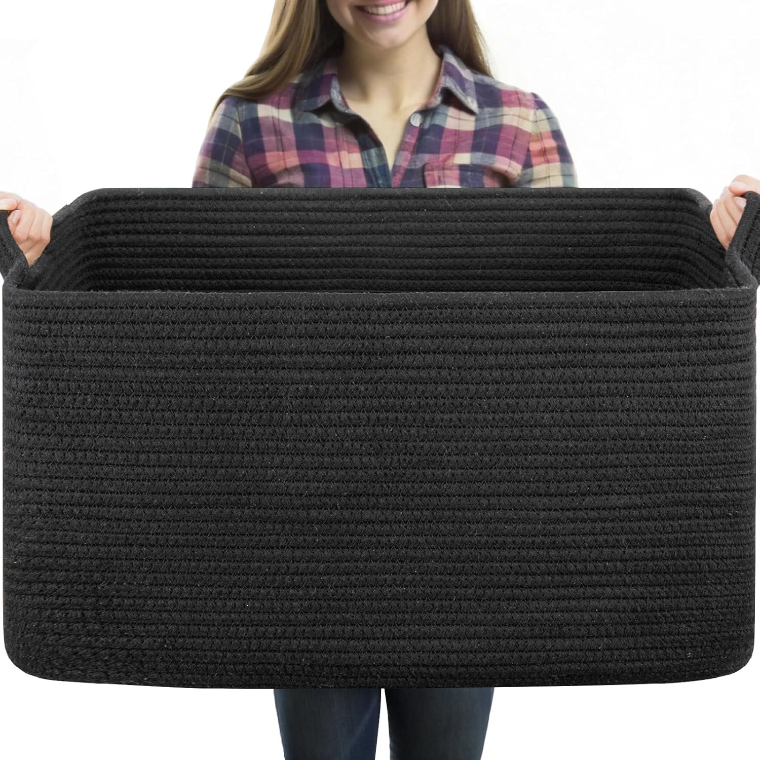 Boho Black Throw Pillow — 24" — Black