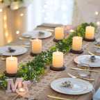 Round Farmhouse Brown Pillar Candle — Set of 2 - View 7