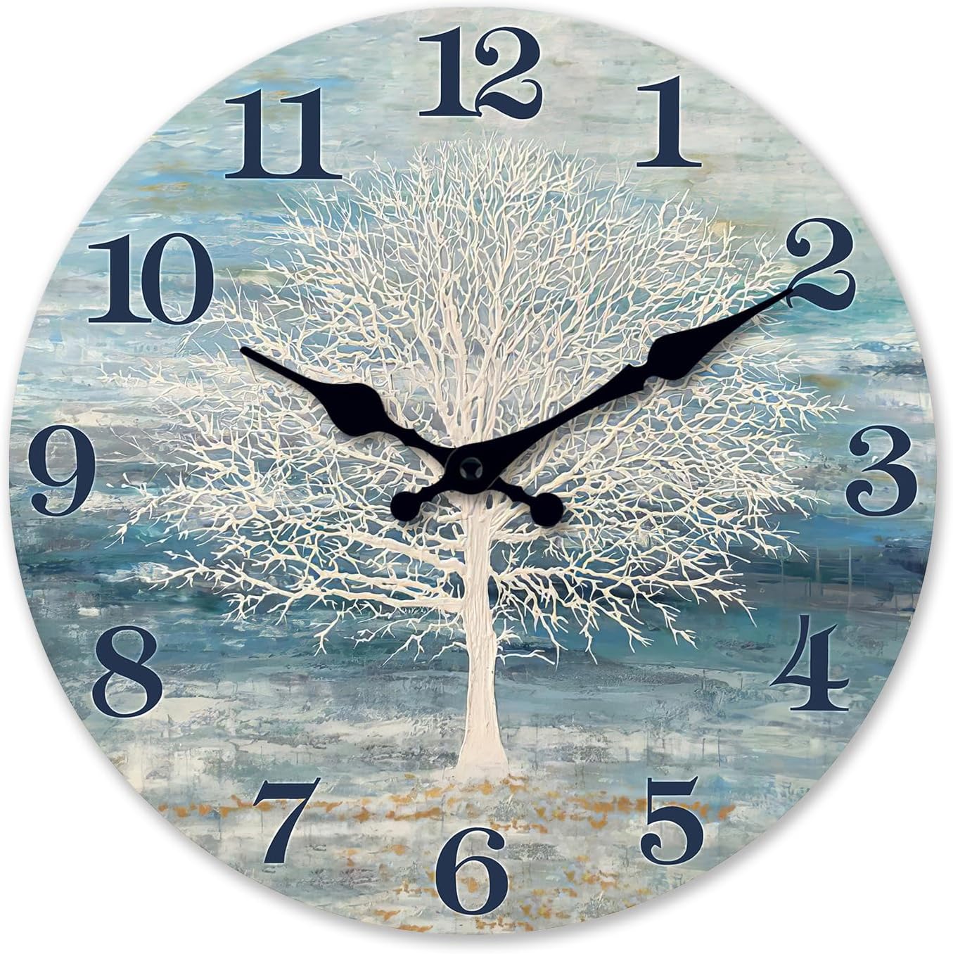 Battery Operated Farmhouse Beige Wall Clock — 16" — 24 Inch