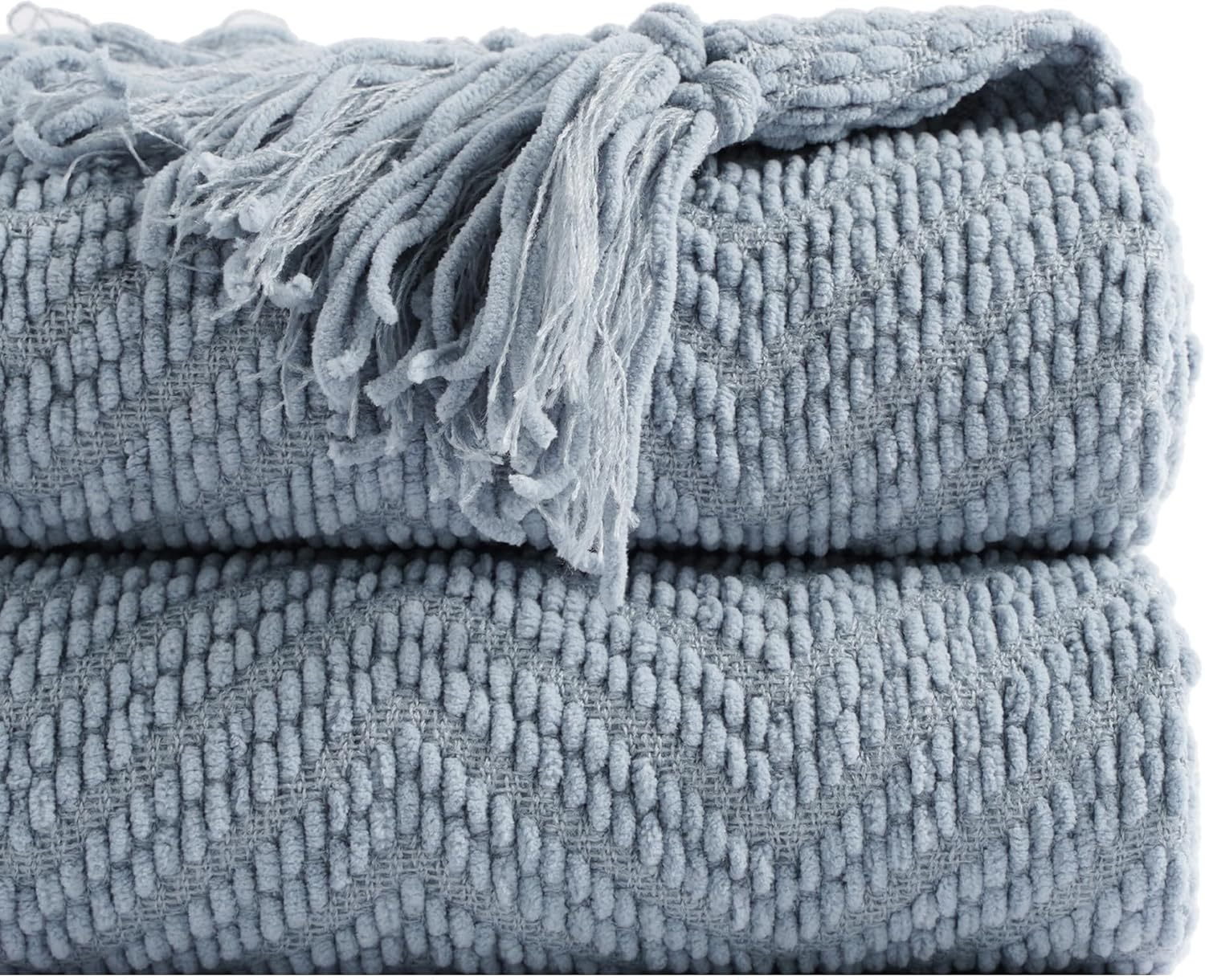 Beige Throw Pillow — 50" — Bluish Grey