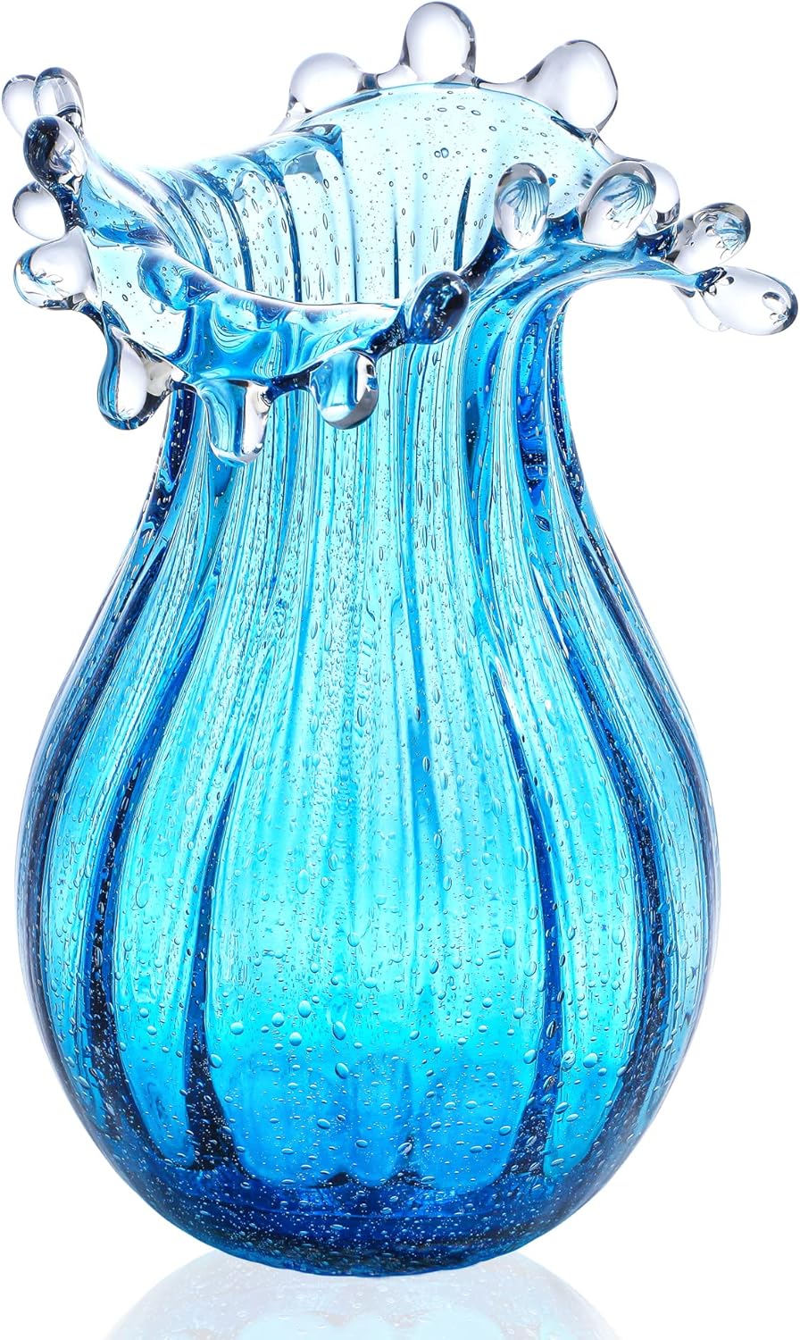 Modern Blue Flower Vase — 5" — Blue Bubble