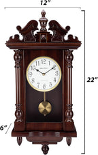 Vintage Wood Wall Clock — 22" - View 4