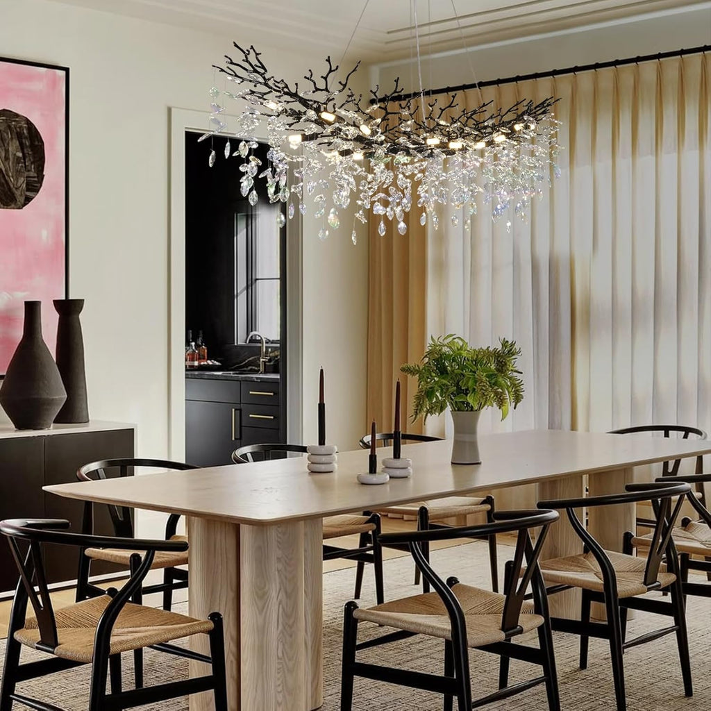 Rectangular Luxe Black Chandelier — 16-Light - View 9