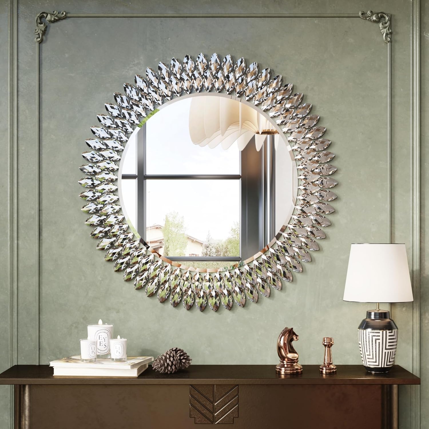 Beveled Luxe Glass Wall Mirror — 26" — 28"L x 28"W