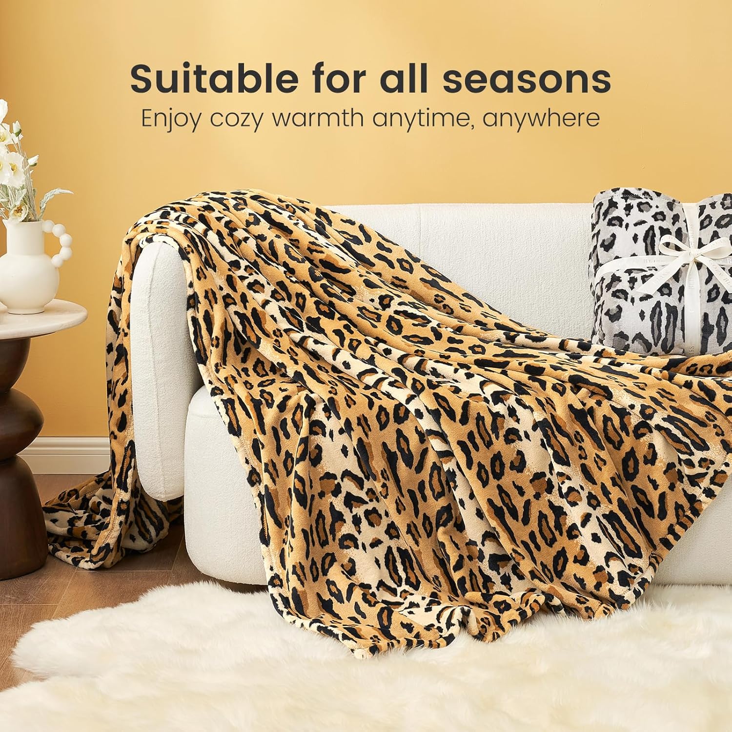 Beige Throw Pillow — 50" - View 2