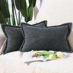 Boho Beige Throw Pillow Cover — 18" — Dark Grey