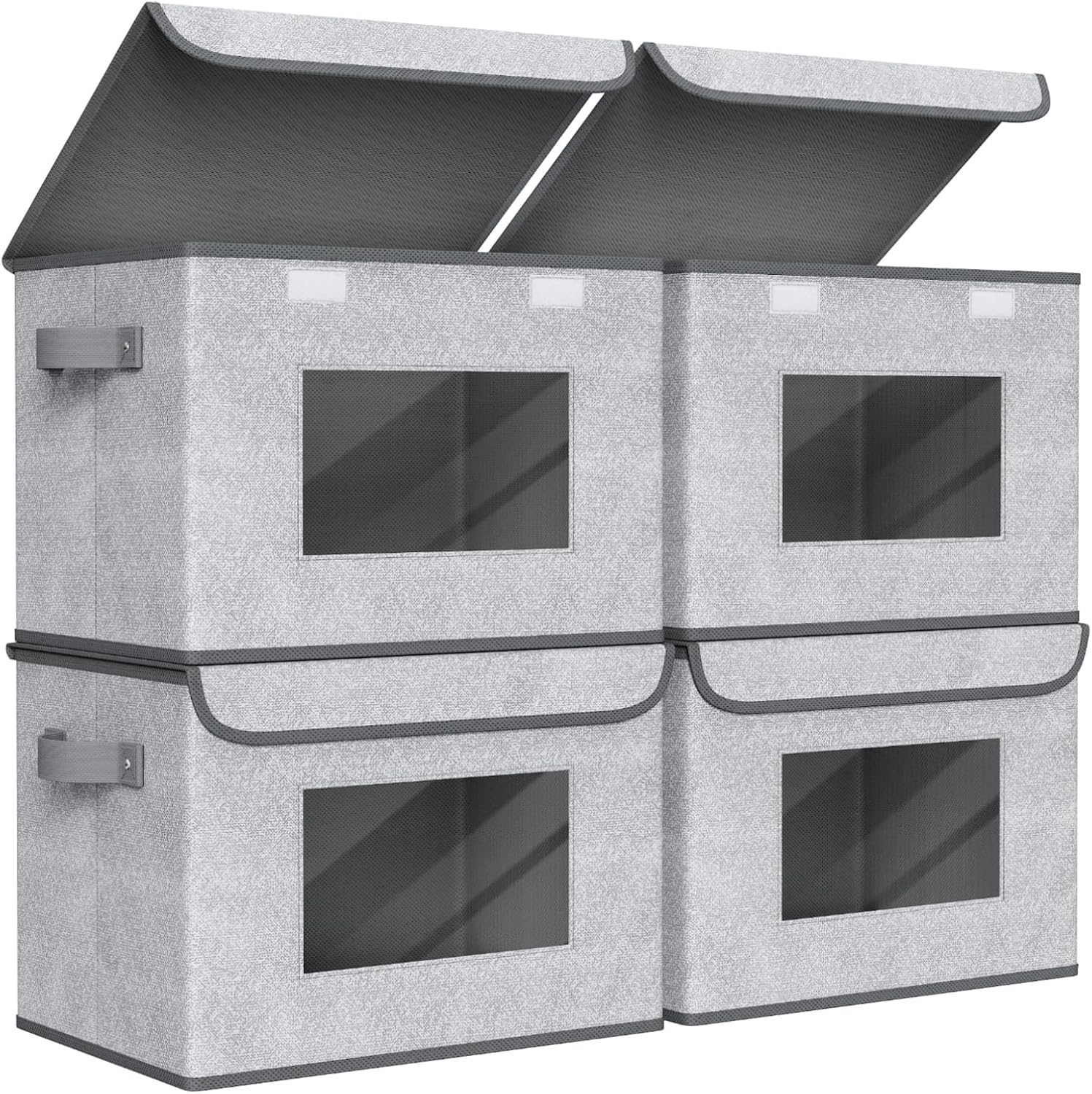 Beige Storage Bin — 12" — Gray