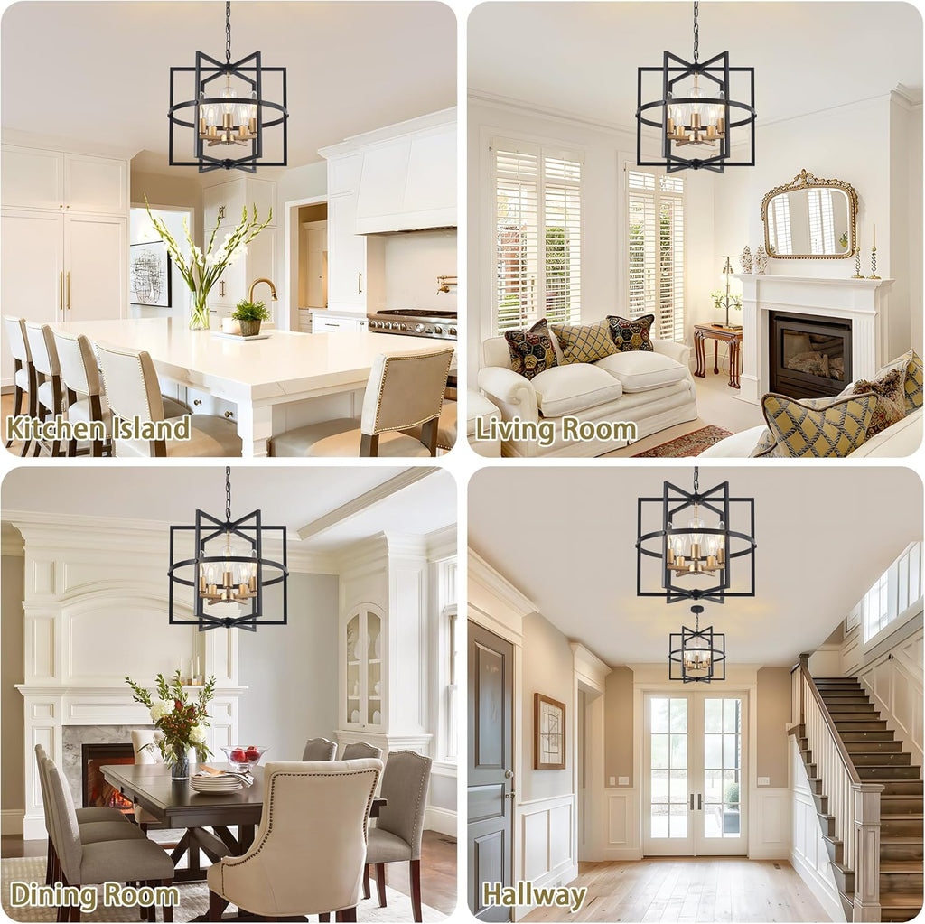 Farmhouse Black Chandelier — 5-Light - View 6