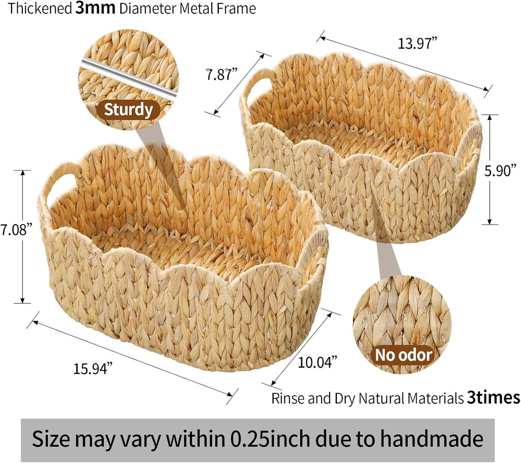 Hand-Woven Boho Rattan Storage Basket — Set of 2 - View 4