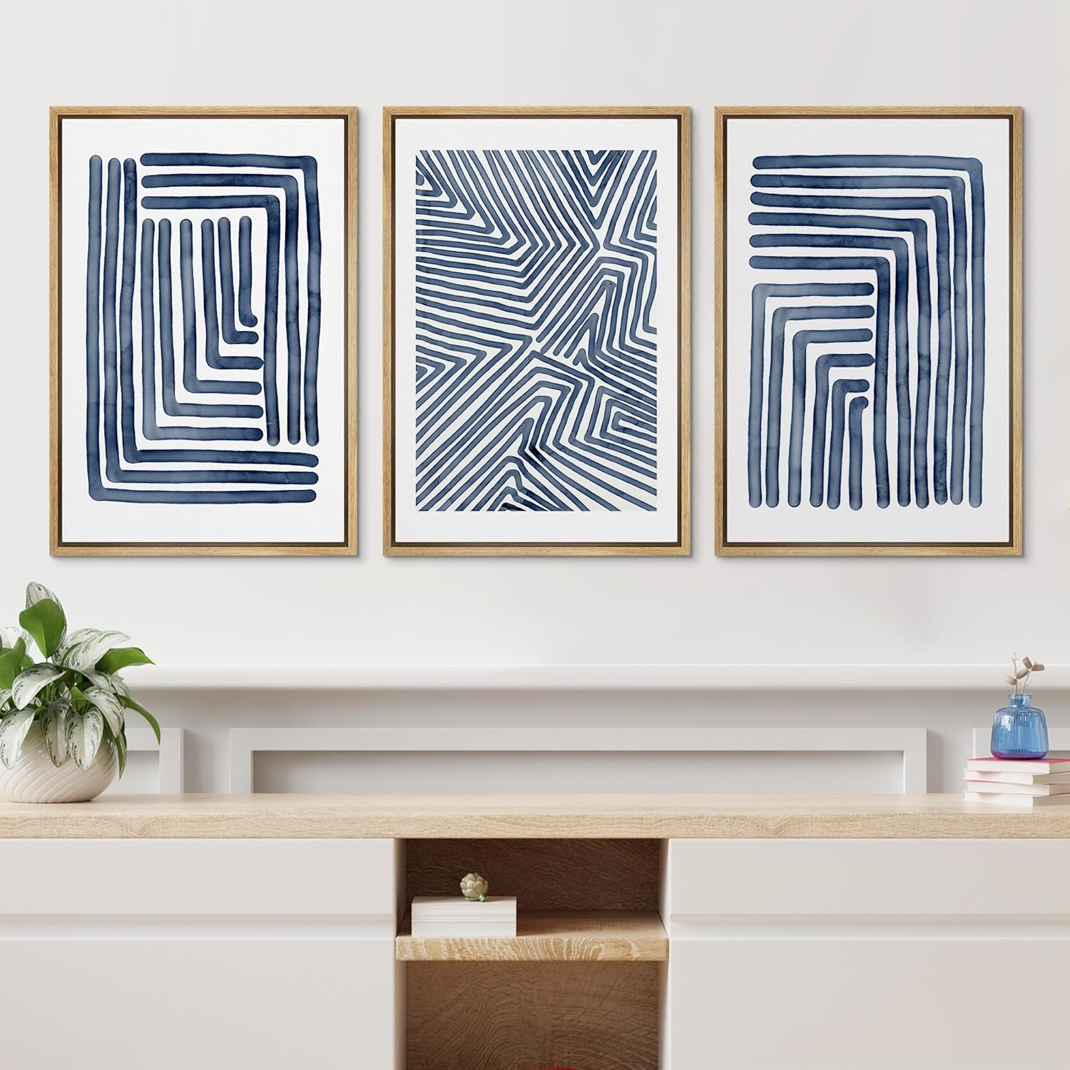 Framed Boho Fabric Wall Art — 24" - View 2