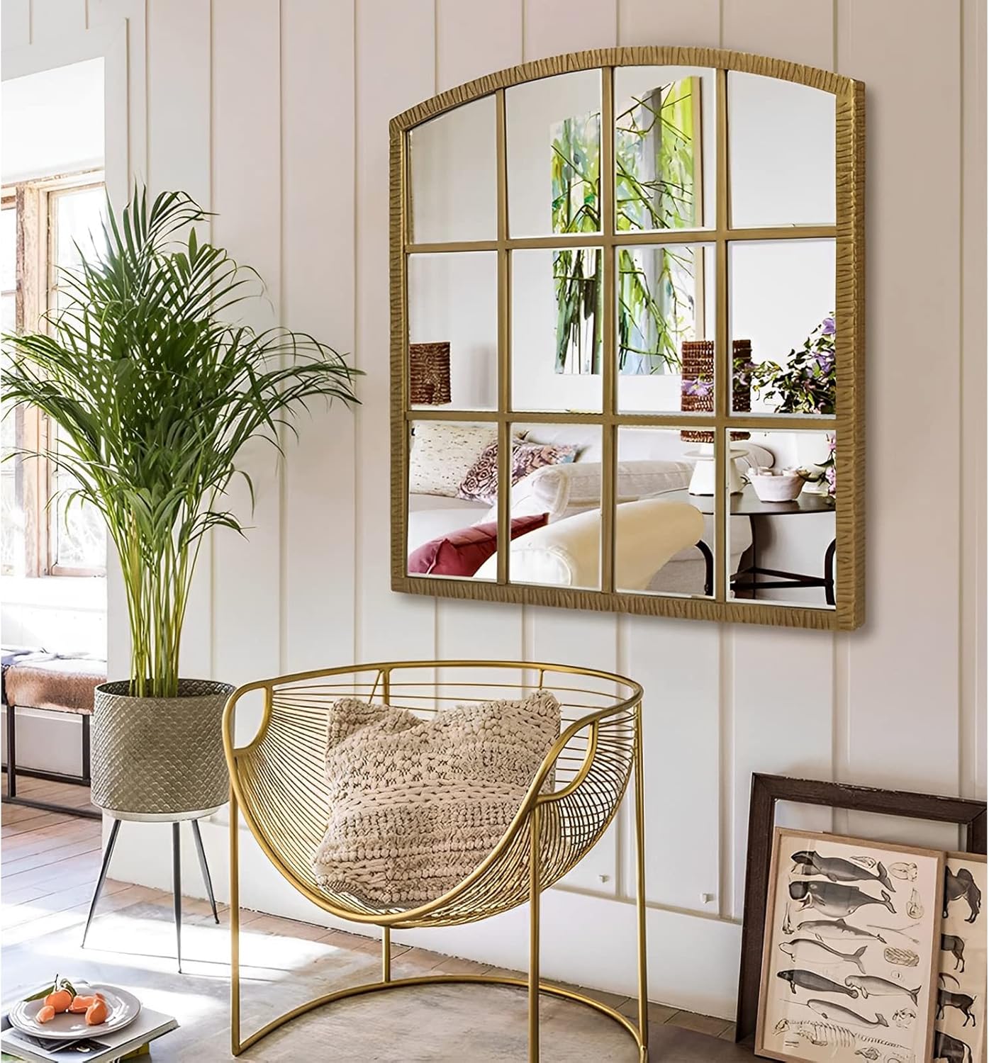 Framed Black Wall Mirror — 36" — 36"L x 36"W