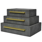 Velvet Luxe Black Storage Basket — Set of 3