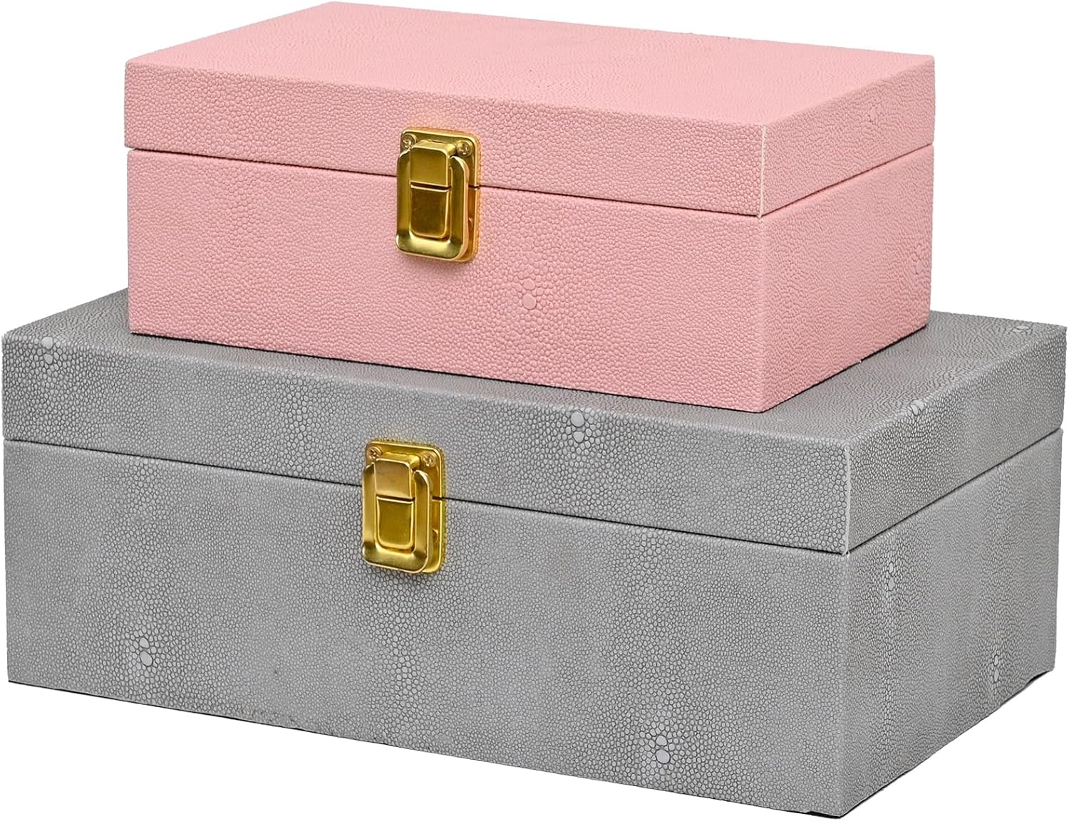 Black Storage Basket — Set of 2 — Grey&Pink