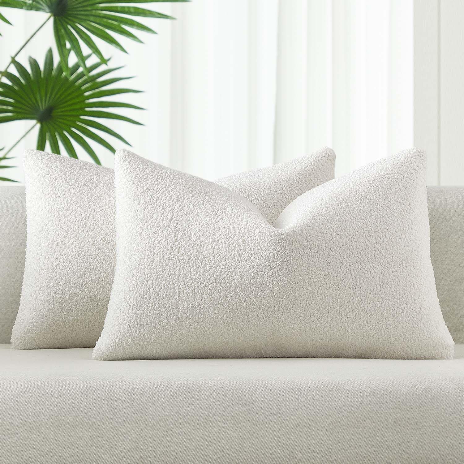 Boho Beige Throw Pillow Cover — 18" — Cream