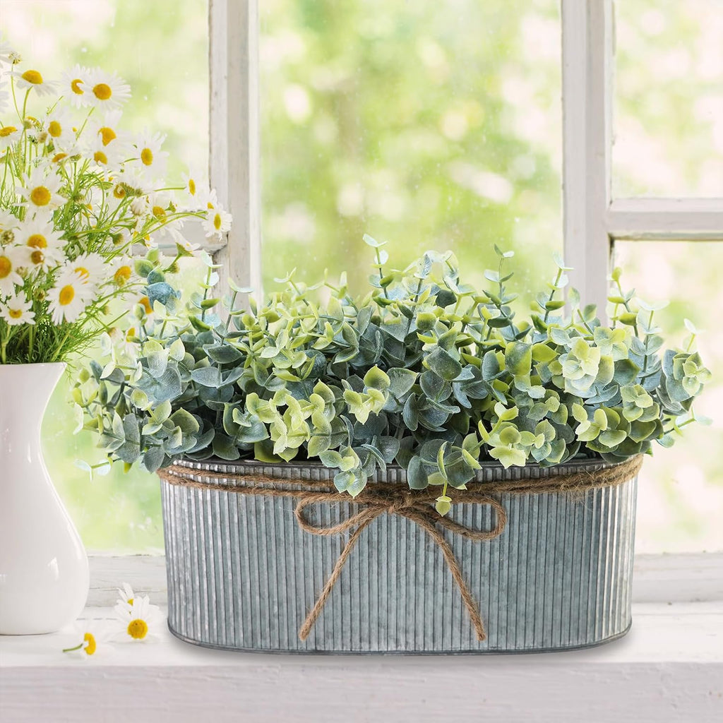 Oval Farmhouse Metal Artificial Plant - View 4