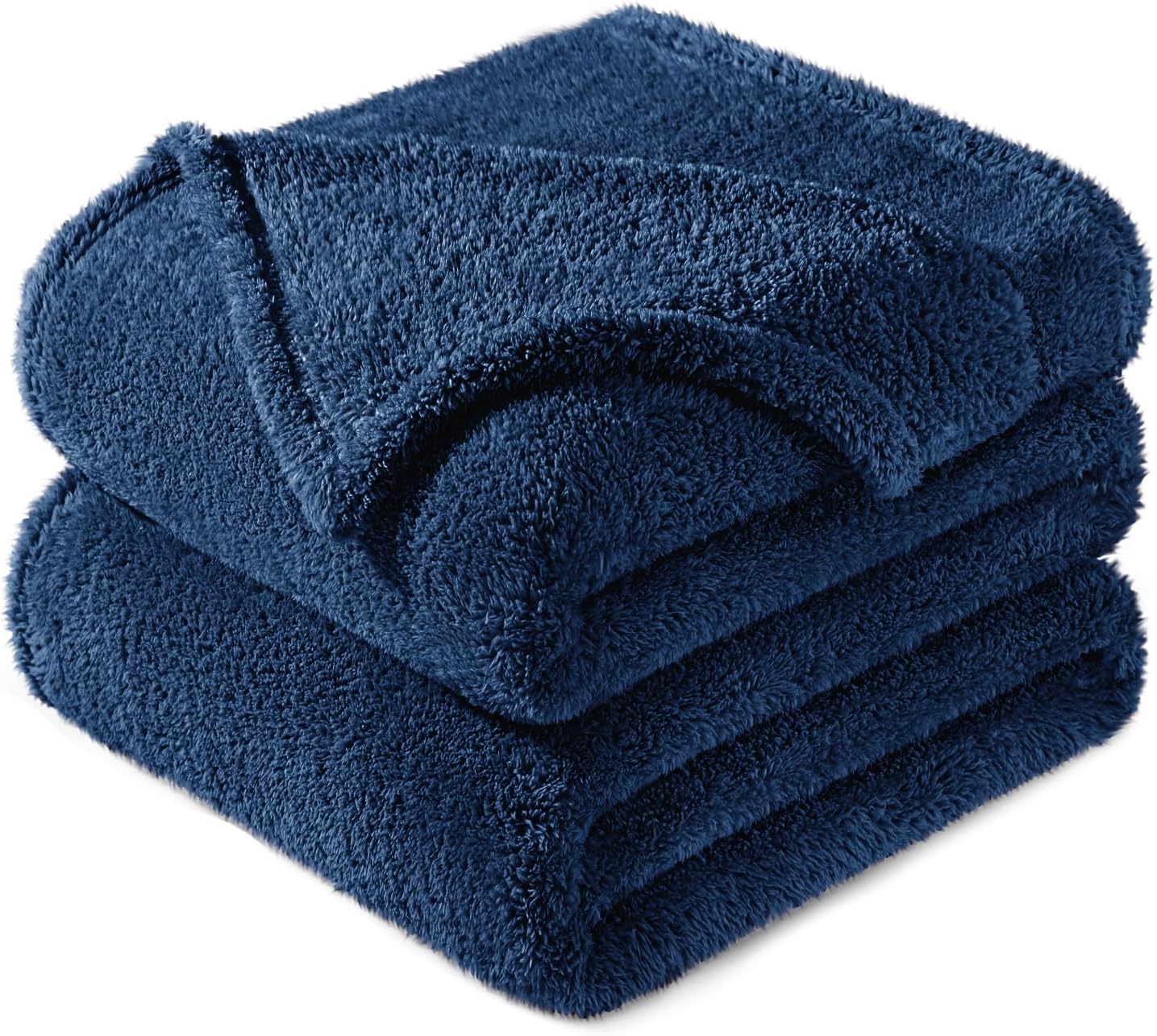 Velvet Luxe Beige Throw Pillow — 60" — Navy Blue