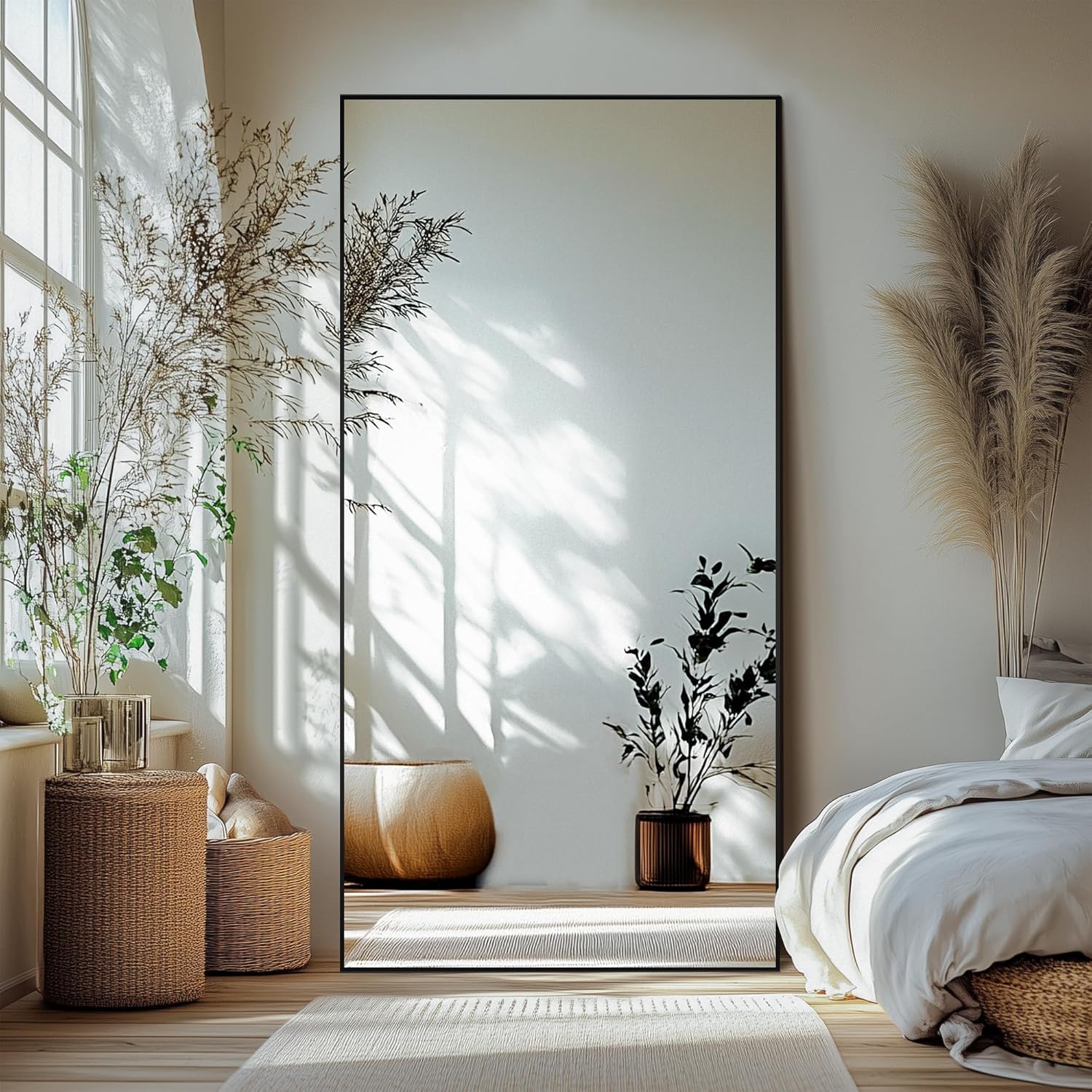 Black Wall Mirror — 50" — Black