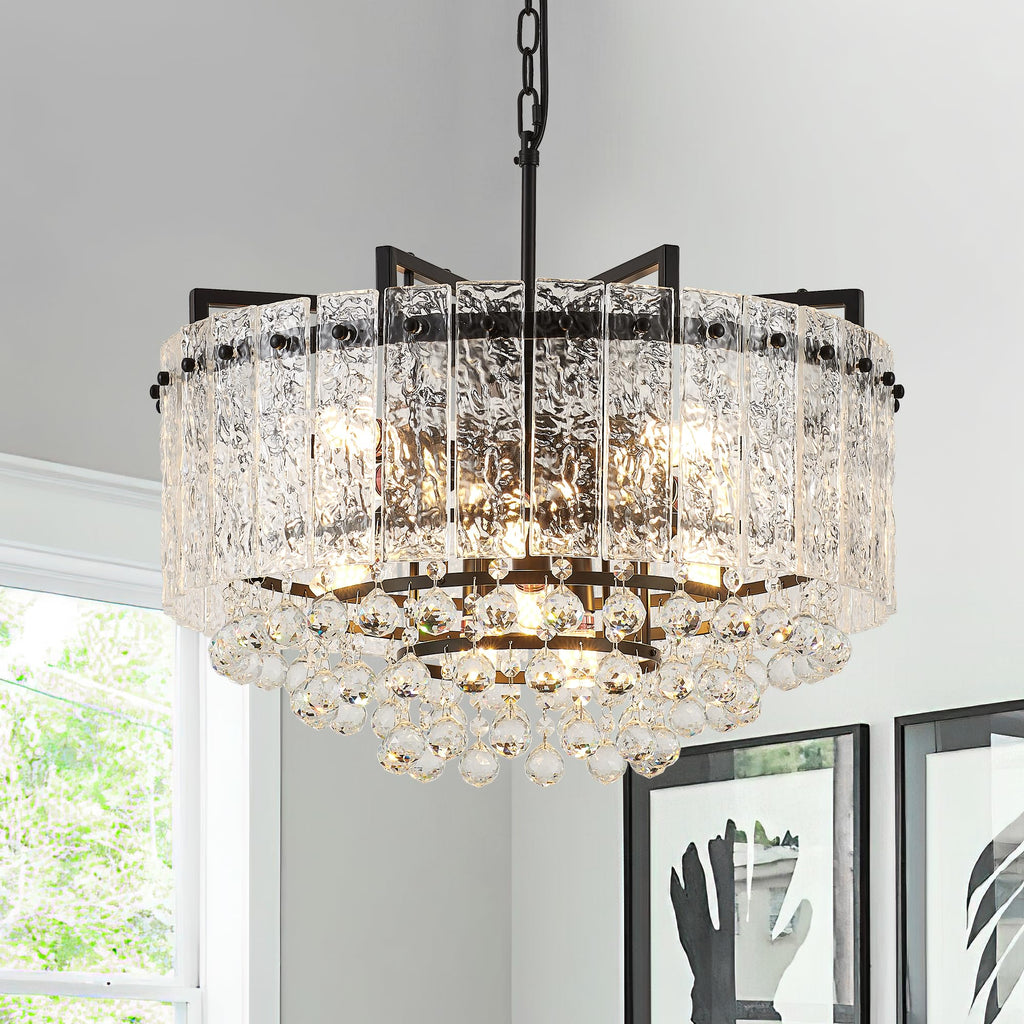 Round Luxe Black Chandelier — 10-Light