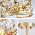 Vintage Farmhouse Black Chandelier — 3-Light - View 5
