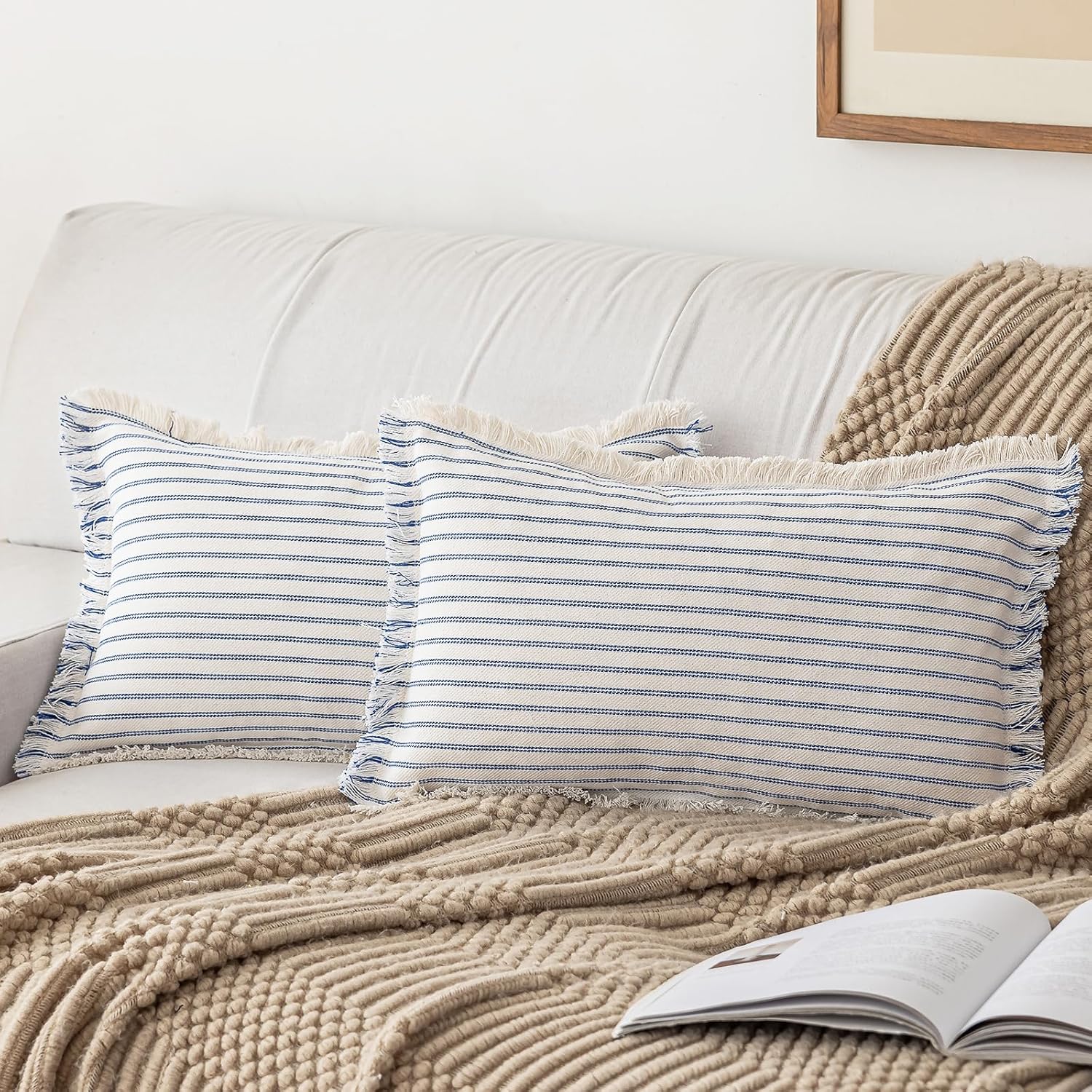 Boho Beige Throw Pillow Cover — 18" - View 7