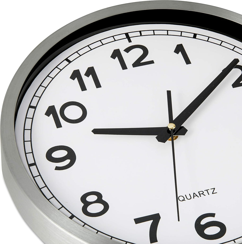 Battery Operated Modern Metal Wall Clock — 12" - View 6