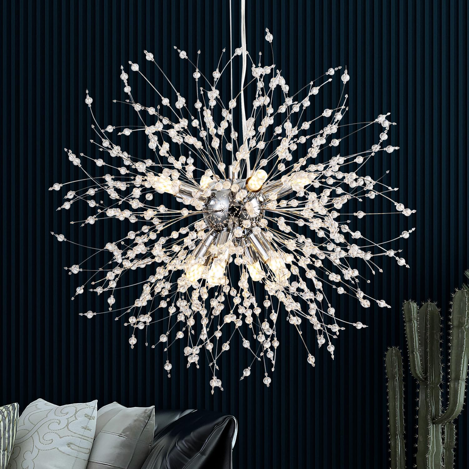 Luxe Gold Chandelier — 8-Light — Chrome