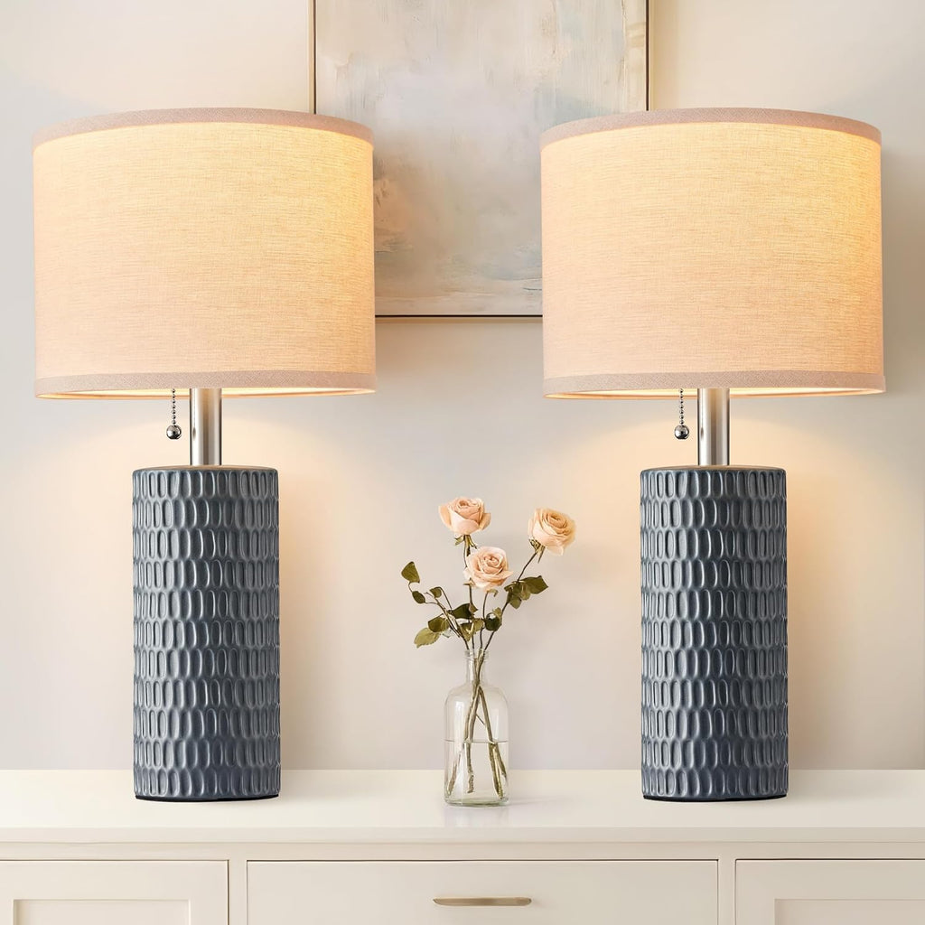 Modern Blue Table Lamp — 20" — Gray-1