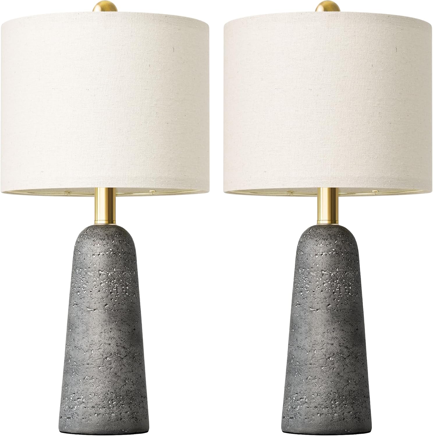 Linen Modern Beige Bedside Lamp — 27.25" — Gray