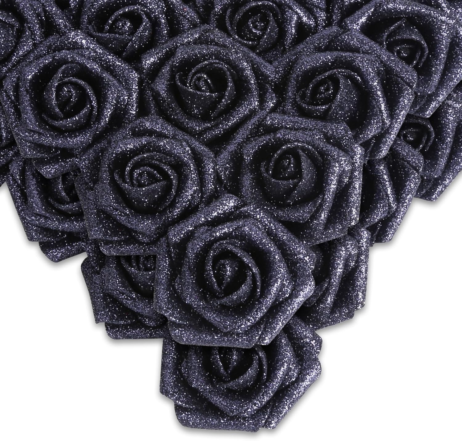 Black Artificial Flowers — 50pcs Black