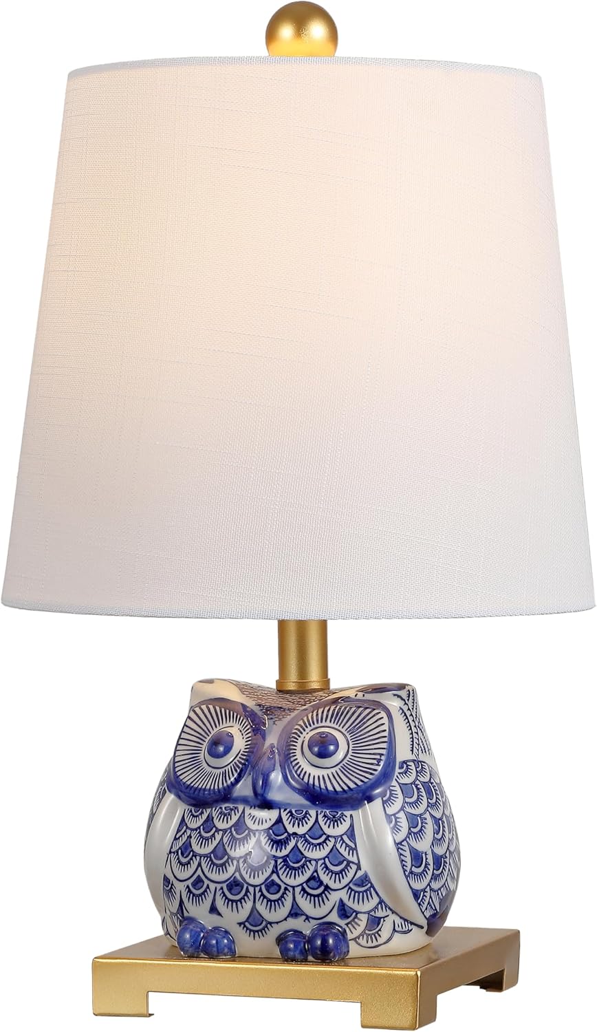 Linen Farmhouse Black Nightstand Lamp — 16" — Single