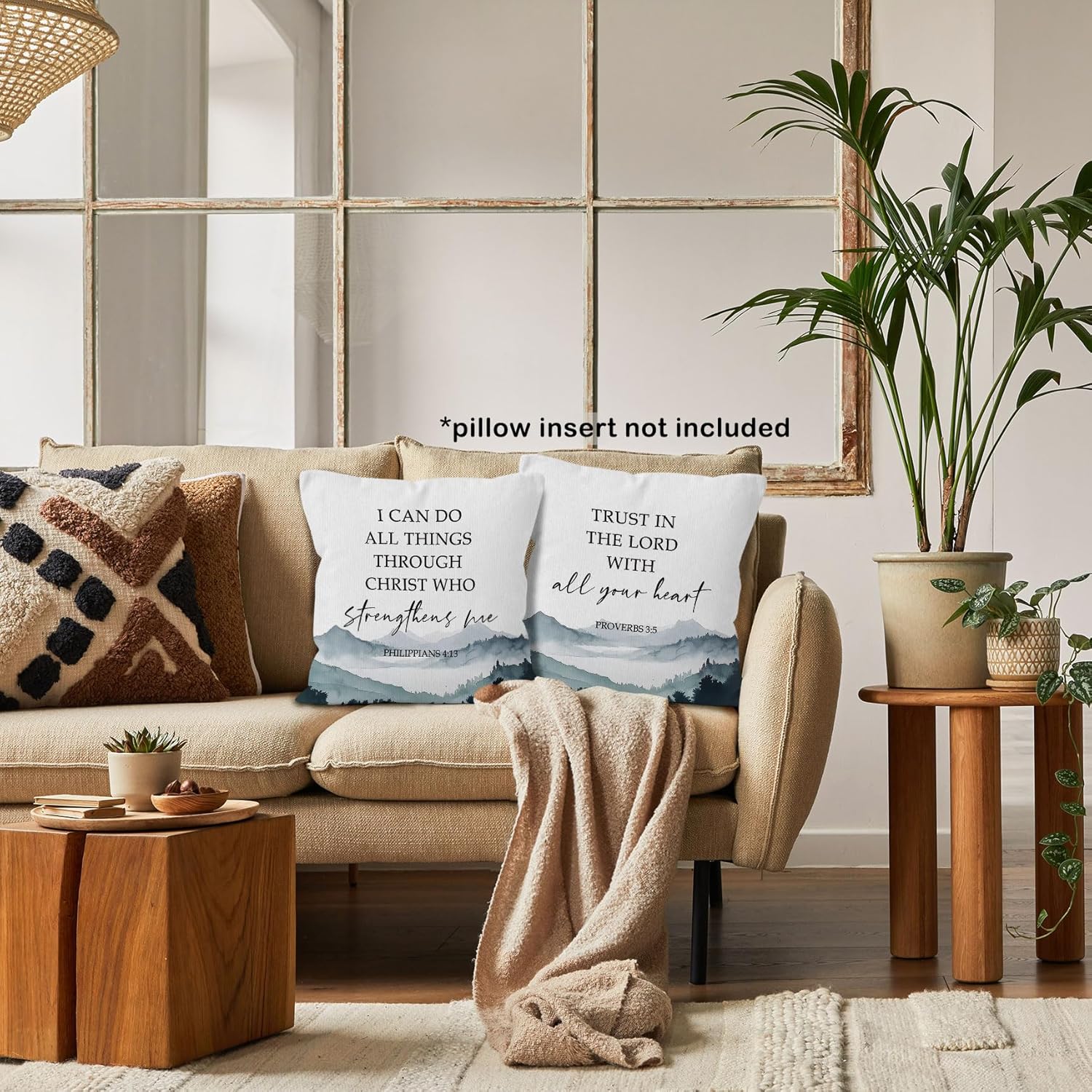 Boho Brown Throw Pillow Cover — 18x18 - View 2